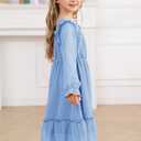 Dress Swiss Dot Flowy A Line Dresses, 12 Years, Blue