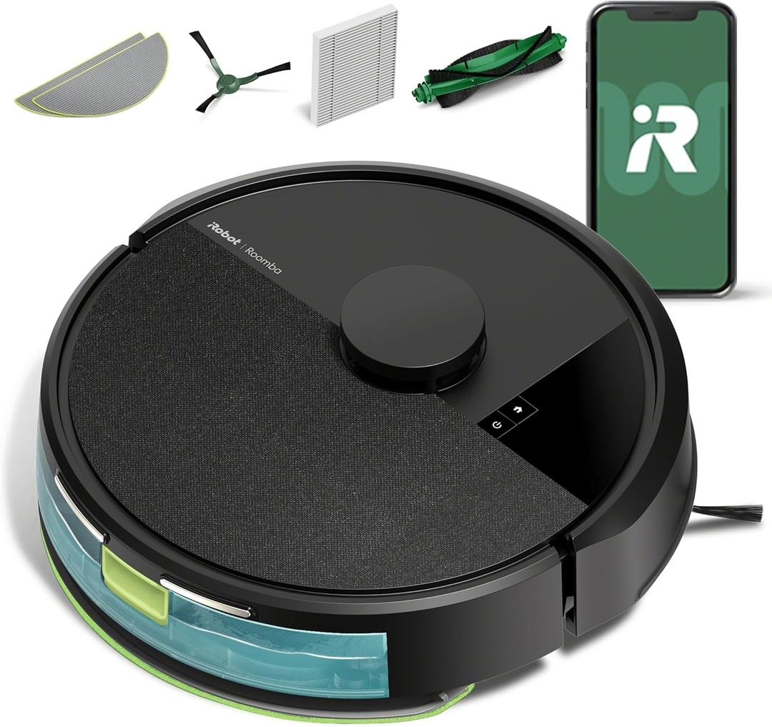 iRobot Roomba 105 Combo Robot Vacuum & Mop - Easy to use, Intense Power-Lifting Suction, LiDAR Navigation, Multiple Cleaning Modes, Avoids Mopping Carpets, Self-Charging