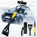 34" Extendable Ice Scraper and Snow Brush for Car Windshield, 360 Rotating (R002)