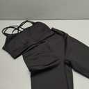 2 Piece Womens Workout Sets Strappy Criss Cross Sports Bra with Tummy Control Yoga Leggings Yoga Set, Large