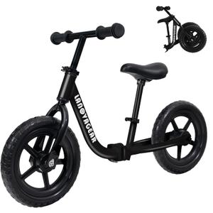 Balance Bike for Toddlers Ages 1.55  No-Pedal Training Bike with Adjustable Seat & Handlebar, Lightweight Frame, Easy Assembly for Boys & Girls (Black-Fold)