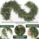 Artificial Cedar Garland,6 Feet Christmas Drooping Garland, Handmade Holiday Decoration