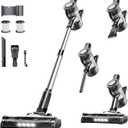 Cordless Vacuum Cleaner, 35Kpa Vacuum Cleaner for Home, 45Mins Stick Vacuum with LED Display, Anti-Tangle & Wall Mount Charging, 6 in 1 Lightweight Vacuum for Hard Floors, Carpet, Pet Hair (black)