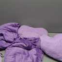 Fanfanwin 36 Pcs Sleepover Party Supplies for Girl Spa Slumber Birthday Favors Throw Blanket Pillow Eye Mask Headband Scrunchies (Solid Color,Purple)