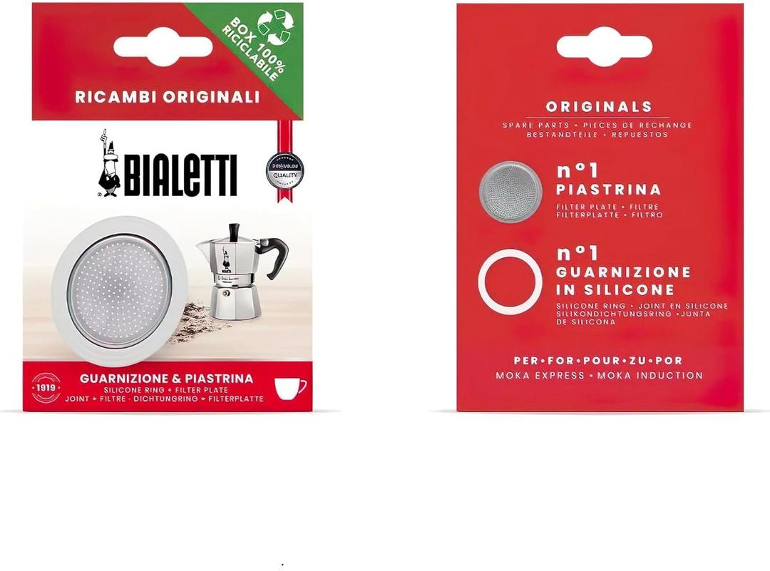 Bialetti Replacement Gasket and Filter Plate for Brikka Pots (Brikka 2 Cup)