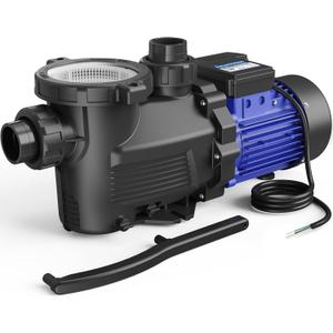 AQUASTRONG In/Above Ground Pool Pump, 3HP Single Speed, 220V, with High Flow 9350 GPH, Powerful Self Primming Swimming Pool Pumps with Filter Basket