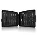 Drill & Tap Bits Set of 13 pcs - 6 SAE Sizes: 6-32NC to 1/4-20NC, 6 Metric Sizes: M3 to M10 and a Quick-Change Adapter  Combine Drilling Tapping Threading Countersinking Functions in One Bit, Black