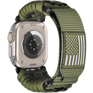CAGOS Rugged Nylon Apple Watch Ultra 3/Ultra 2 Band for Men 49mm 46mm 45mm 44mm 42mm, Breathable Braided Nylon Strap Sport Loop Adjustable Wristbands for iWatch Bands Series 11 10 9 8 7 6 5 4 3 2 1 SE Ultra