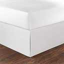 Nautica - Queen Size Bed Skirt, 100% Soft Cotton Twill with a 15" Drop, Split Corners & Reinforced Top Panel, Machine Washable Bedding (Solid White)