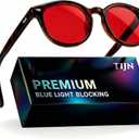 TIJN Blue Light Blocking Glasses Men Women Vintage Thick Round Rim Frame Eyeglasses