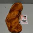 morvally 23" Long Wig Big Wavy Heat Resistant Synthetic Straight Hair with Bangs for Cosplay Costume Halloween Party (2735# Ginger Orange)