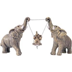 Elephant Statue For Home Decor.Elephant Gifts For Women,Mom.Elephant Decor For Living Room,Office,Shelf Decorations.Elephant Figurines Bring Good Luck,Love.Elephant Table Centerpiece Ornaments. (Beige)