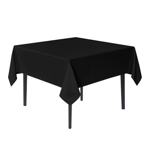 sancua Small Square Tablecloths 36x36 Inch - Black Table Cloth for Square or Round Tables, Washable Polyester Fabric Table Cover for Nightstand End Bedside Tables