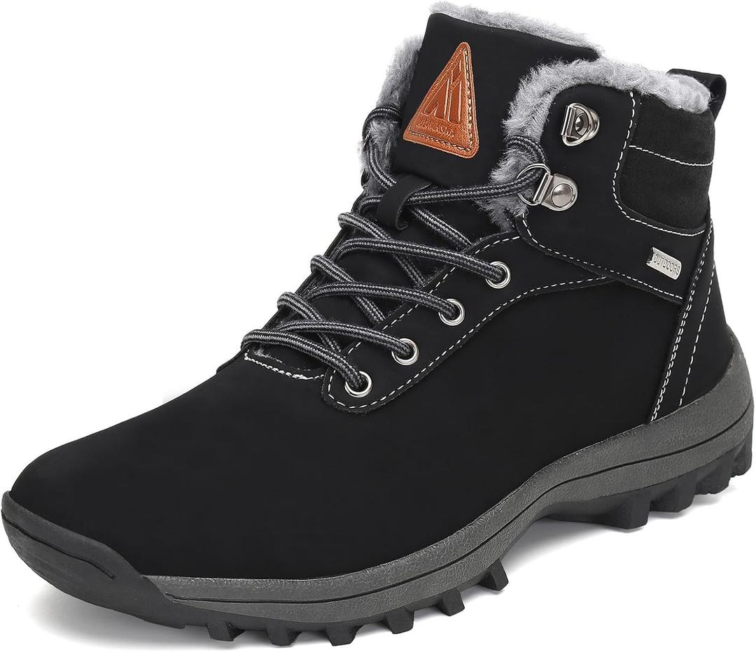 Mishansha Snow Boots for Women  Waterproof Winter Hiking Boots with Warm Fur Lining, Anti-Slip Sole, Insulated Outdoor Cold Weather Booties (6, All Black-40w)