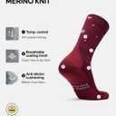 DANISH ENDURANCE Merino Wool Hiking Crew Socks for Men & Women, Cushioned Anti-Blister, Breathable - 3 Pairs (Large, Multicolor (1xcozy Navy, 1xcozy Red, 1xcozy Light Grey))