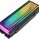 M.2 2280 ARGB Hard Drive Heatsink Cooling M2.2280 SSD Cooler 5V 3Pin Addressable RGB Sync Multi Mainboard Efficient Heat Dissipation SSD Radiator with Thermal Pad(Black)