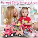usrela Toys for 2 3 Year Old Girl Truck, 7-in-1 Carrier Truck with Light & Music, Toddler Girl Toys Age 2-4 3-5, Princess Toy Trucks for 2 + 3 + Year Old Girls Birthday, 13.07 x 4.37 x 6.46 inches