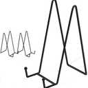 Decolore 10 Inch 2 Pack Large Black Table Easel Plate Stands for Display Plate Holder Display Stand for Decorative Plate, Poster, Tabletop Art and Platter