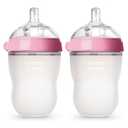 Comotomo Baby Bottle Double Pack, Pink, 8oz (2 Count (Pack of 1))