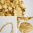 Hollyone 3Pcs Christmas Flowers Gold Artificial Hydrangea Flowers 26.8inch Fake Hydrangea Flower Floral Arrangements Bouquets Xmas Faux Hydrangea Stems Wedding Party Centerpieces Christmas Home Decor