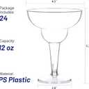 12 oz Clear Plastic Margarita Glasses, 24 Pack Unbreakable Cocktail Cups Shatterproof Party Cups for Wine, Martini, Champagne
