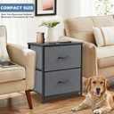DUMOS Night Stand Small Dresser for Bedroom with 2 Drawers, Bedside Table, 1 Pack