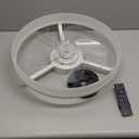 DLLT Modern Ceiling Fans with Lights: 20" Flush Mount Low Profile Ceiling Fan with APP Remote Control - White LED Bladeless Fandelier Dimmable Quiet DC Motor for Bedroom Living Room