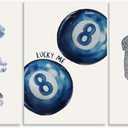 Navy Canvas Wall Art Set Retro 8 Ball Poster Blue Cheetah Print Trendy Kiss Lips Art Prints Preppy Aesthetic Dorm Room Decor Trendy Blue Painting Picture for Apartment Bedroom 12x18inch Unframed