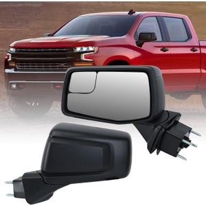 Driver Left Side Door Mirror for 2019 2020 2021 2022 2023 Chevrolet Silverado 1500 /GMC Sierra 1500 Mirros with Power and Heated Glass (L-5 Pins, Black)
