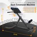 Roman Chair Back Extension Machine, Height & Angle Adjustable
245 lb Capacity, Carbon Steel Frame, Split Support Pads, Leg Rollers, Home Gym