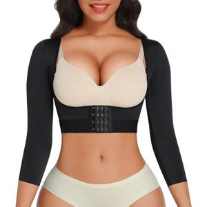 FeelinGirl Upper Arm Shaper for Women Faja Post Surgery Slimming Compression Sleeves Arm Lipo Compression Garments (Small, Black)