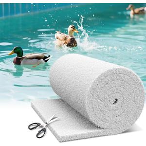 Classic Koi Pond Filter Pad, 18 x 36" Thick Aquarium Filter Floss Roll Reusable Cut to Fit Aquarium Media Pad for Outdoor Koi Ponds, Aquariums, Fish-Safe Polyester Material