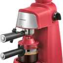 Ihomekee Espresso Machine, 3.5Bar Espresso and Cappuccino Machine with Preheating Function, 4 Cup Coffee Maker with Milk Frothing Function and Steam Wand (Red), CM6810