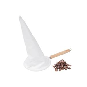 Imusa USA J100-4-50 Coffee Cloth Strainer with Wood Handle, White, 1 Count (Pack of 1)