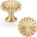 10 Pack Gold Cabinet Knobs for Kitchen Cabinets and Dresser DrawersZinc Alloy Brushed Brass Hardware Handles PullsVintage Cupboard Drawer Knob