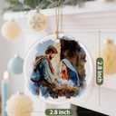 4 x Nativity Scene Christmas Ornament, Jesus Birth Christmas Ornament, Holy Family Decoration, Religious Holiday Decor | Gifts for Christian, Gifts for Religious Women - Style G