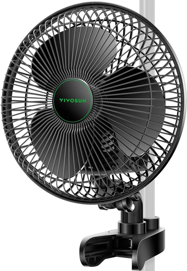VIVOSUN AeroWave A6 6-Inch Clip-on Fan, Patented Portable Indoor Fan with Clip, 2-Speed Adjustment, Cord, Strong Airflow but Low Noise, and Fully-Adjustable Tilt for Grow Tent, Black, 1-Pack