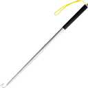 Telescoping Pole with Hook Magnetic Pickup Grabber Tool, Telescopic Push Pull Rod Wire Grabber Tool Fish Stick, Telescopic Magnetic Pick-Up Tool (Black-1p)