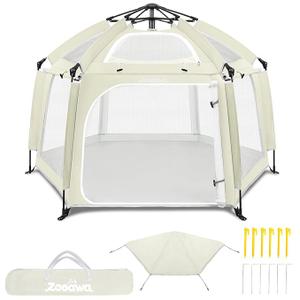 Pop Up Playpen Indoor & Outdoor Playpen for Babies and Toddlers
Pop n go Playpen with Removable Sun-Shades, Pop Up Play Tent Portable Outdoor Baby Playpen for Beach with Travel Bag, Beige
