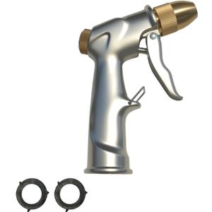 REGARSUN Heavy-Duty Metal Garden Hose Nozzle Sprayer 1 Set High Pressure Water Spray for Plants Lawns Brass Connector