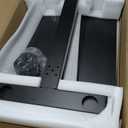 HUANUO Bedside Table with Wheels, Height-Adjustable Rolling Computer Cart, Overbed Table with Cup Holder, Pneumatic Laptop Standing Desk for Home Office, Black (27.6" x 15.7") (Small 28*16Inch)