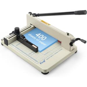 Ecraft Heavy Duty 12" Guillotine Paper Cutter - 400 Sheet Capacity,Solid Steel with HSS Blade,Industrial Commercial Trimmer for Office,School,Print Shop,Safety Lock & Clear Grids