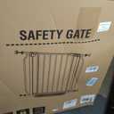 34" Extra Tall Baby Gate for Stairs, Auto Close Stroller Friendly Dog Gate Indoor for Doorways, Pressure Mounted 29"-40" Wide Baby Gate, Easy Walk Through Gate for Children & Pets, White