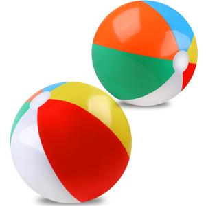 2 Pack Beach Balls, 20 Inch Beach Balls, Rainbow Color Pool Toys Pool Balls for Swimming Pool, Beach Toys Inflatable Ball for Summer Parties and Water Games