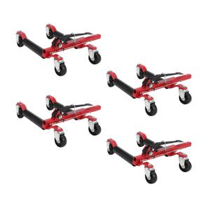 Wheel Dolly Jack Set of 2, 3000 LBS Mechanical Car Wheel Dolly with Steel Twin Rollers, Foot Pedal and 4-Inch Casters for Auto Repair Moving