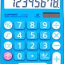 CATIGA Desktop Calculator 8 Digit with Solar Power and LCD Display, Big Buttons, for Home, Office, School, Class and Business, 4 Function Small Basic Calculators for Desk, CD-8185 (Blue)