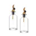 Llazsybz Oil Dispenser Bottle Glass Oil Bottle Portable Clear Sauce Sauce Holder Dispenser Olive Oil Dispenser for Cooking Seasoning Baking Outdoor, gold 350ml