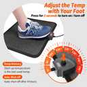 Heated Floor Mat Under Desk for Foot Warmer - Wider 110V Adjustable Temperature Electric Space Heaters Heating Pad - Carbon Crystal & Energy Saving Feet Warmers for Office, Home (Black Gray)