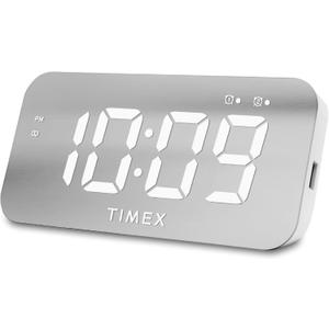Timex Alarm Clock with USB Charger (5W) and Large Display, Digital Alarm Clock for Bedroom Includes 100-240V Universal Power Adapter (T1320)