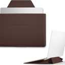 MOFT Laptop Carry Sleeve, 2-in-1 Laptop Bag & Stand for 14" Air/Pro & Dell/HP/Lenovo/Asus, Stylish Slim Computer Sleeve Bag with Expandable Storage for Computer Accessories, Brownie
